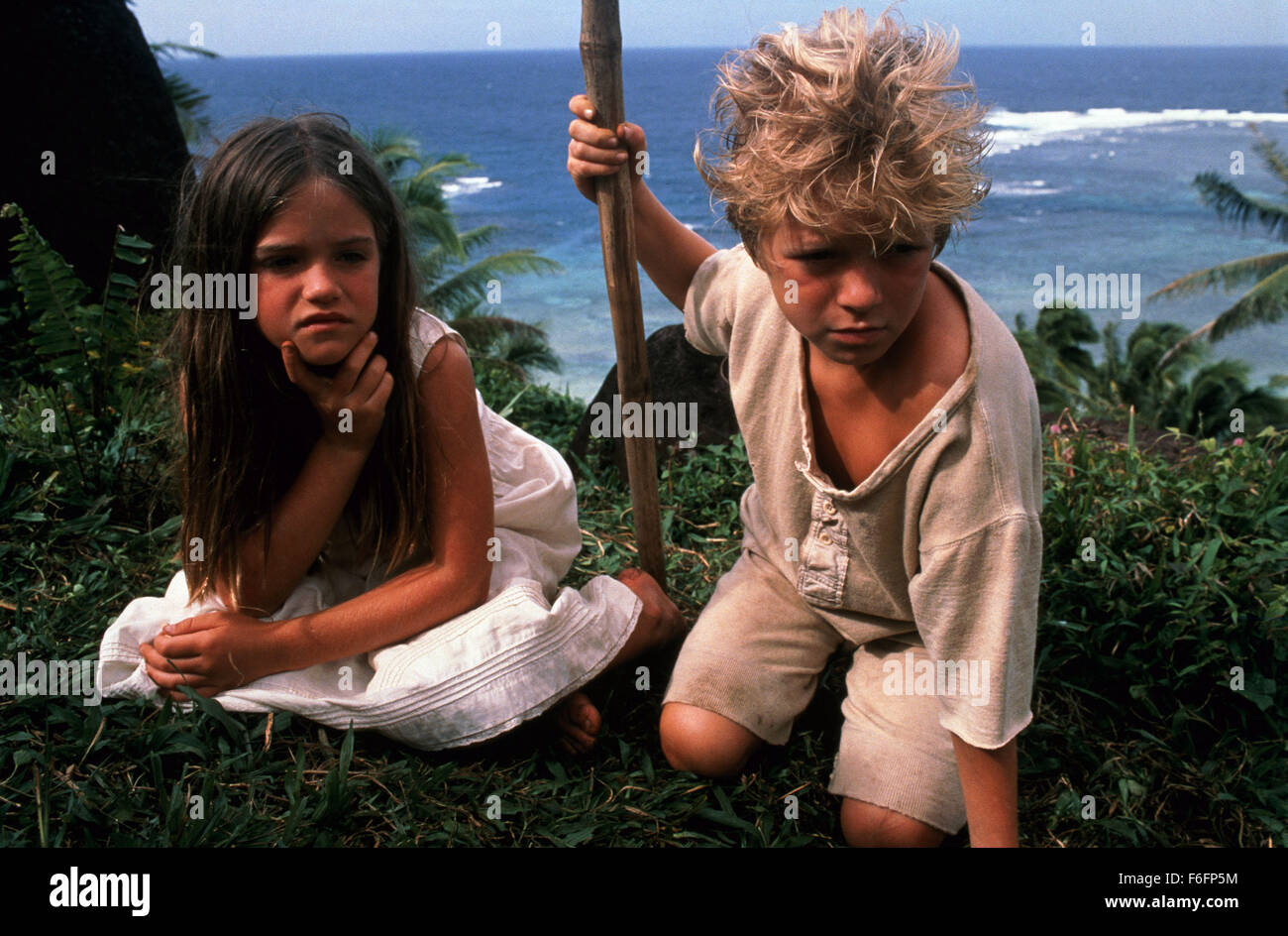 RELEASE DATE: August 2, 1991 . MOVIE TITLE: Return To The Blue Lagoon. STUDIO: Columbia Pictures. PLOT: A new generation is shipwrecked again on the desert island. This time the two kids, Richard and Lilli, have no experience in the civilized world at all, and have to discover everything on their own, but love proves an indomitable instinct, even given a 'choice' of one inhabitant per gender. PICTURED: Lilli and Richard as youngsters Stock Photo