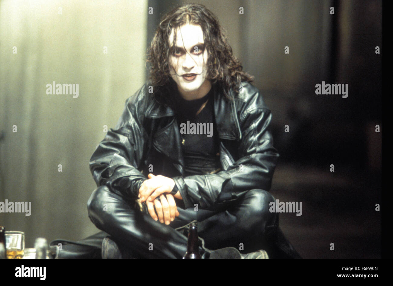 RELEASE DATE: May 11, 1994. MOVIE TITLE: The Crow. STUDIO: Miramax Films. PLOT: Eric Draven and his fiancee are brutally murdered on Devil's Night, a night when the henchmen of crime-boss Top Dollar traditionally indulge in wanton acts of violence and arson. A crow brings Draven's restless soul back from the dead and he sets out to wreak revenge upon his killers. PICTURED: BRANDON LEE as Eric Draven. Stock Photo