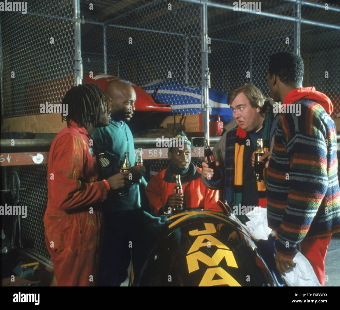 Oct 01, 1993;  Calagry, CANADA; Actor JOHN CANDY stars as Irving 'Irv' Blizter with LEON as Derice Bannock, DOUG E DOUG as Sanka Coffie, Rawle D.LEWIS as Junior Bevil and MALIK YOBA as yul Brenner in 'Cool Runnings.' Stock Photo
