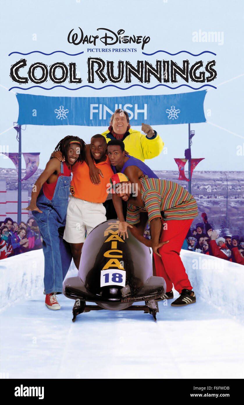 RELEASE DATE: October 1, 1993. MOVIE TITLE: Cool Runnings. STUDIO: Walt Disney Pictures. PLOT: Based on the true story of the First Jamacian bobsled team trying to make it to the winter olympics. PICTURED: LEON as Derice Bannock, DOUG E. DOUG as Sanka Coffie, RAWLE D. LEWIS as Junior Bevil, MALIK YOBA as Yul Brenner and JOHN CANDY as Irving Blitzer. Stock Photo