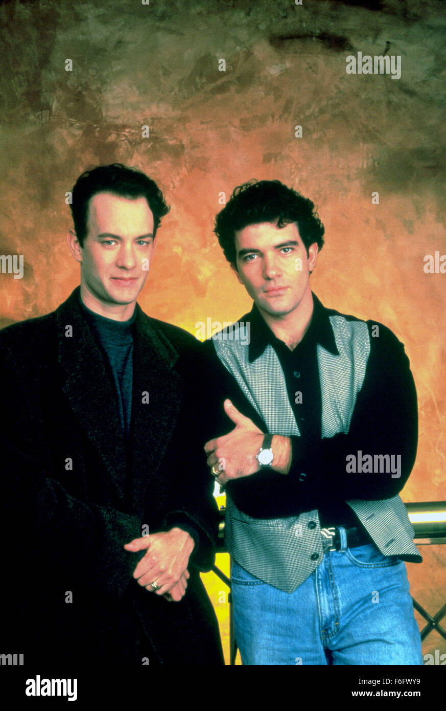 Dec 23, 1993; Hollywood, CA, USA; TOM HANKS (left) as Andrew Beckett and ANTONIO BANDERAS as Miguel Alvarez in the drama ''Philadelphia'' directed by Jonathan Demme. Stock Photo