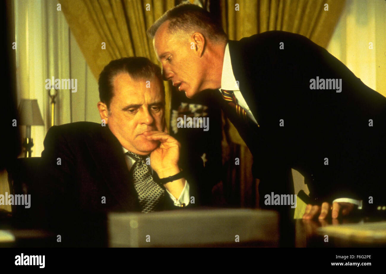 Dec 20, 1995; Los Angeles, CA, USA; Actors ANTHONY HOPKINS as Richard Nixon and JAMES WOODS as H.R. Haldeman in 'Nixon'. Directed by Oliver Stone. Stock Photo