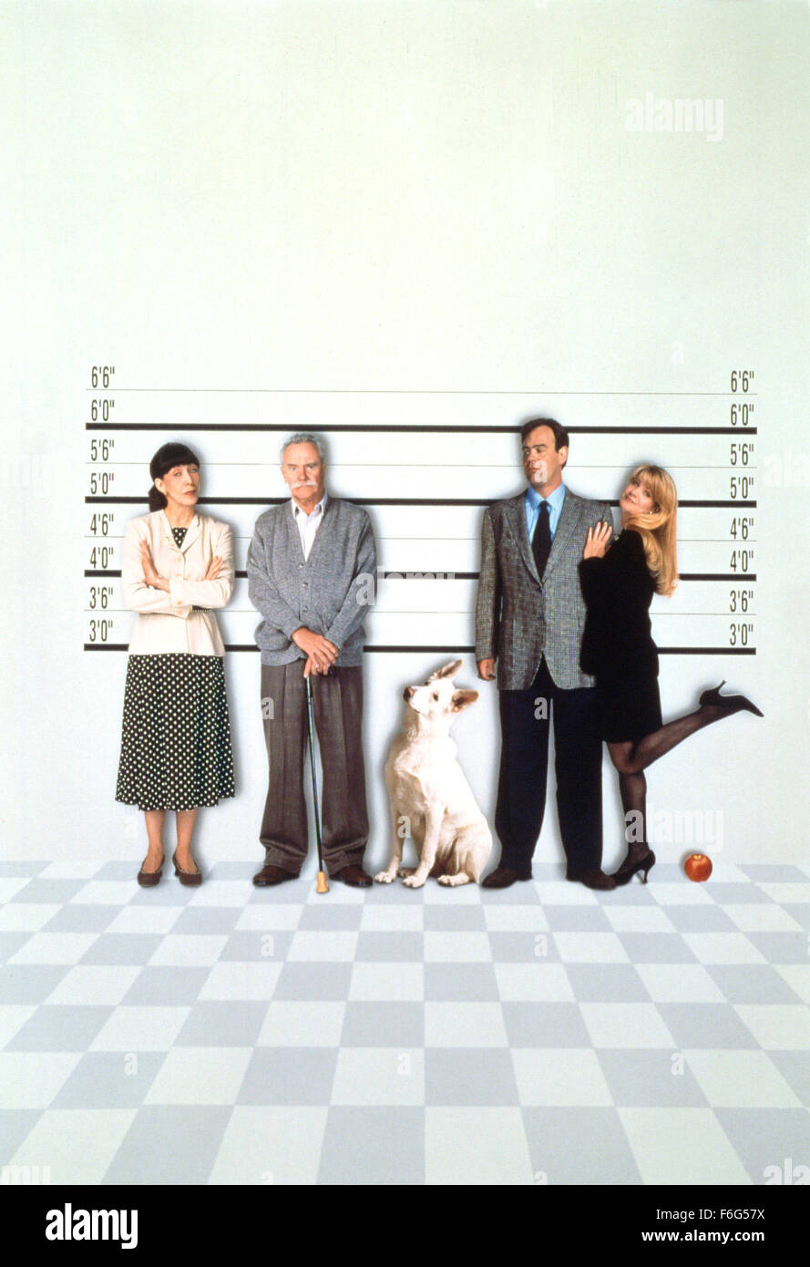 Apr 12, 1996; Hollywood, CA, USA; Key poster art featuring (left to right) LILY TOMLIN as Inga Muller, JACK LEMMON as Max Muller/Luger, DAN AYKROYD as Jack Lambert, and BONNIE HUNT as Dr. Gail Holland in the comedy ''Getting Away with Murder'' directed by Harvey Miller. Stock Photo
