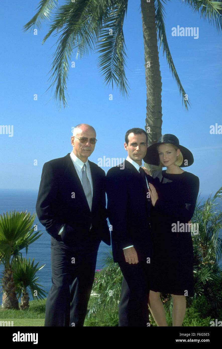 May 06, 1996; Hollywood, CA, USA; (left to right) JAMES BROLIN as Lt. Kincaid, BILLY DRAGO as Agent Pierce, and TRACI LORDS as Wendy Monroe in the crime, mystery, thriller ''Blood Money'' directed by John Shepphird. Stock Photo