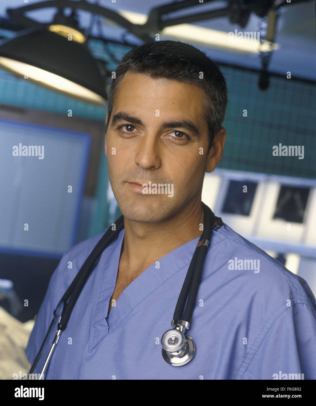 RELEASE DATE: TV series September 19, 1994 - 2009. TITLE: ER. STUDIO: . PLOT: The work and lives of a group of emergency room doctors in Chicago. PICTURED: GEORGE CLOONEY plays Dr Ross Stock Photo