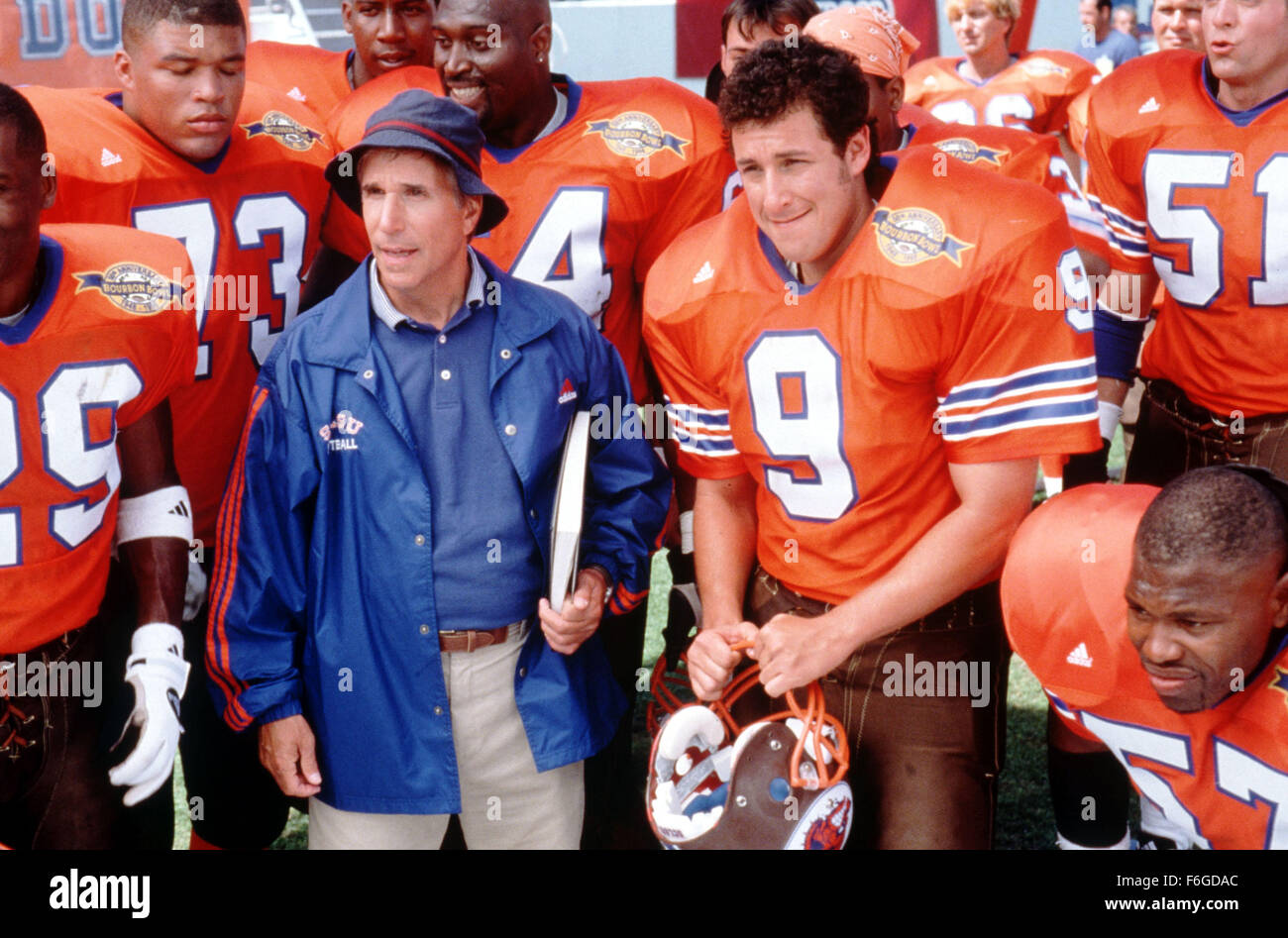 Nov 06, 1998; Orlando, FL, USA; HENRY WINKLER and ADAM SANDLER star as Coach Klein and Bobby Boucher in the comedy 'The Waterboy' directed by Frank Coraci. Stock Photo