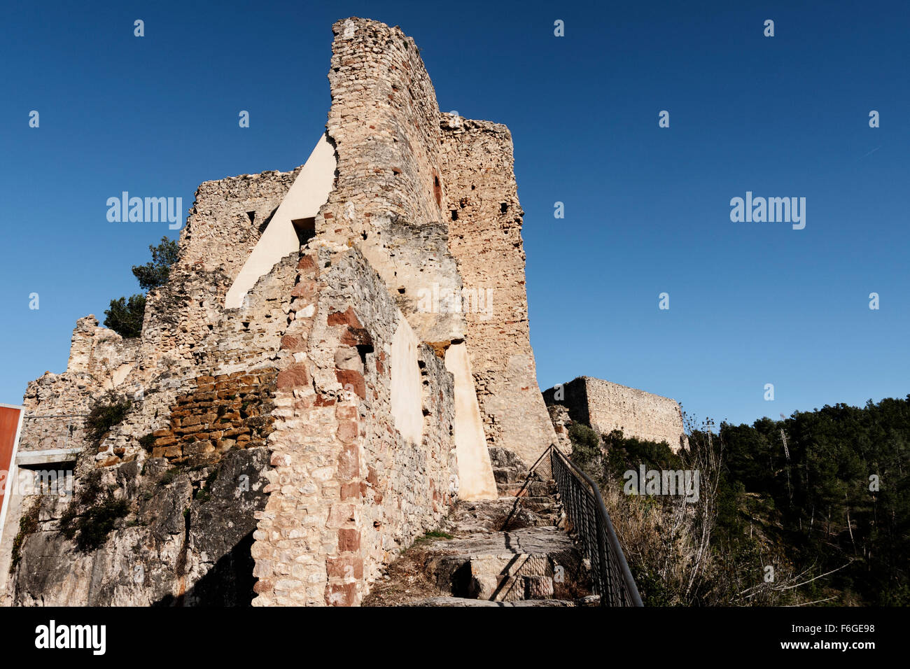 Castle, Gelida. X century. Stock Photo