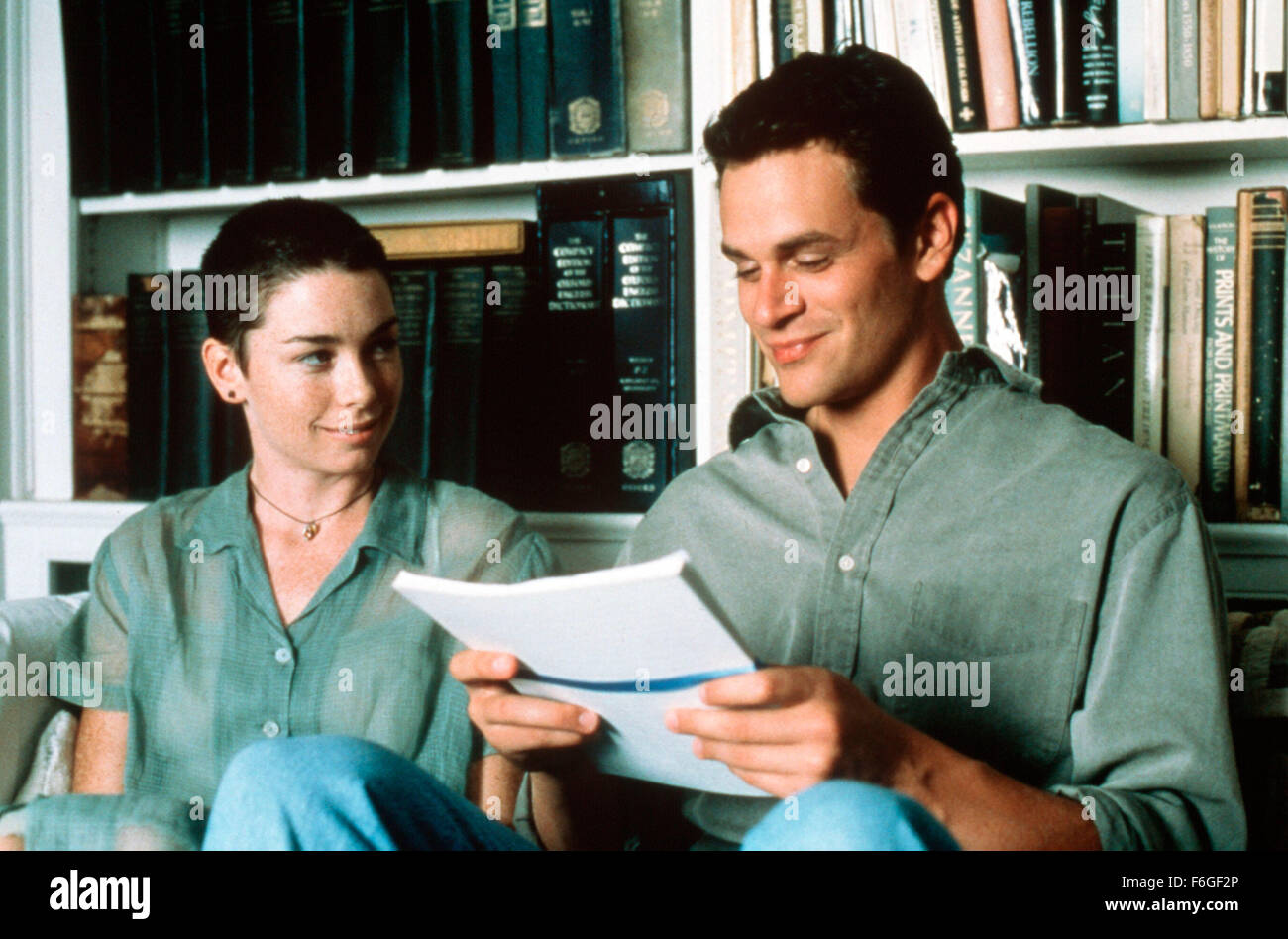 May 21, 1999; Los Angeles, CA, USA; Actress JULIANNE NICHOLSON stars as Jennifer and TOM EVERETT SCOTT as Johnny in the DreamWorks dramatic comedy, 'The Love Letter.' Stock Photo