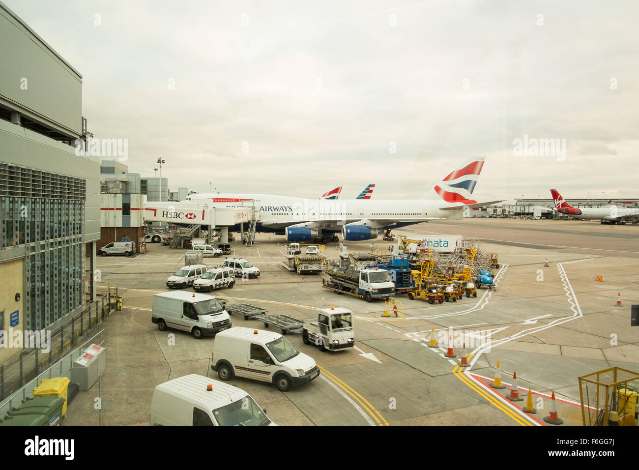 Heathrow Airport. British Airways planes on the apron ready to depart Stock Photo Alamy
