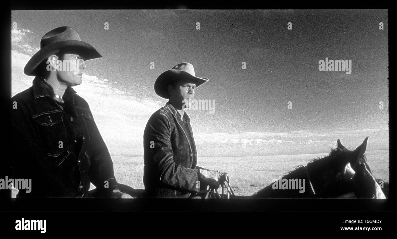 May 01, 2000; Los Angeles, CA, USA; Actor MATT DAMON and HENRY THOMAS ride  at sunset in 'All the Pretty Horses' western movie in black and white. .  (Credit Image Stock Photo - Alamy