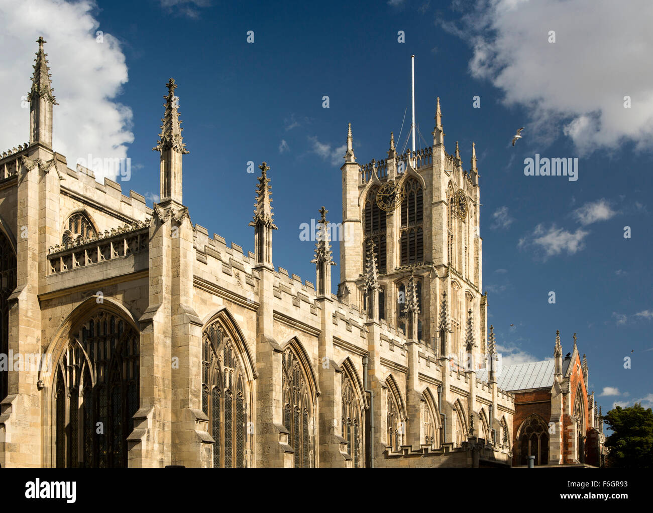 UK, England, Yorkshire, Hull, South Church Side, Holy Trinity Church and tower Stock Photo