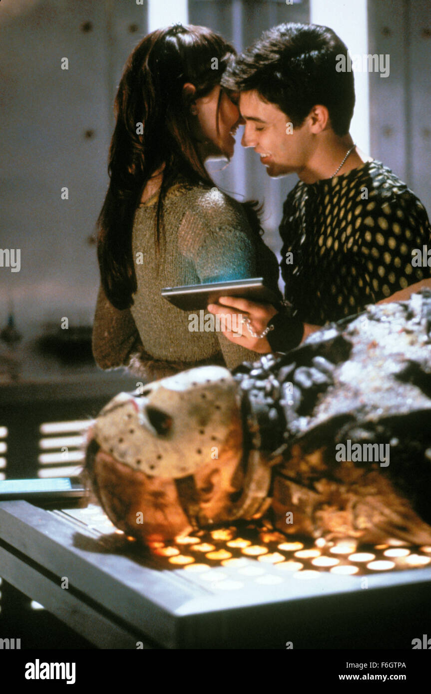 Jul 24, 2001; Hollywood, CA, USA; (left to right) MELODY JOHNSON as Kinsa, YANI GELMAN as Stoney, and KANE HODDER (lying) as Jason Voorhees in the action, horror, sci-fi film ''Jason X'' directed by James Isaac. Stock Photo