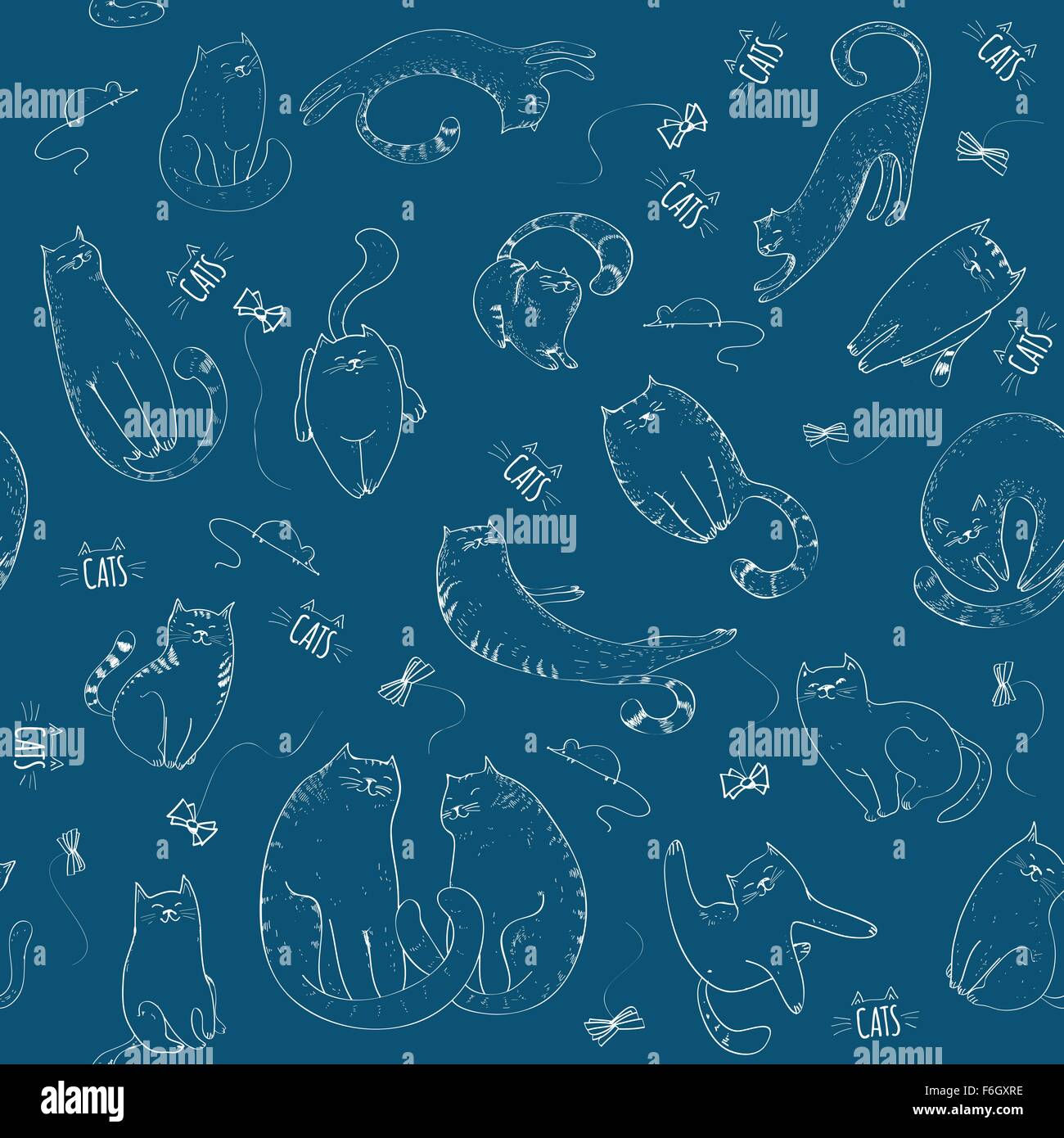 Seamless pattern with cats Stock Vector Image & Art - Alamy