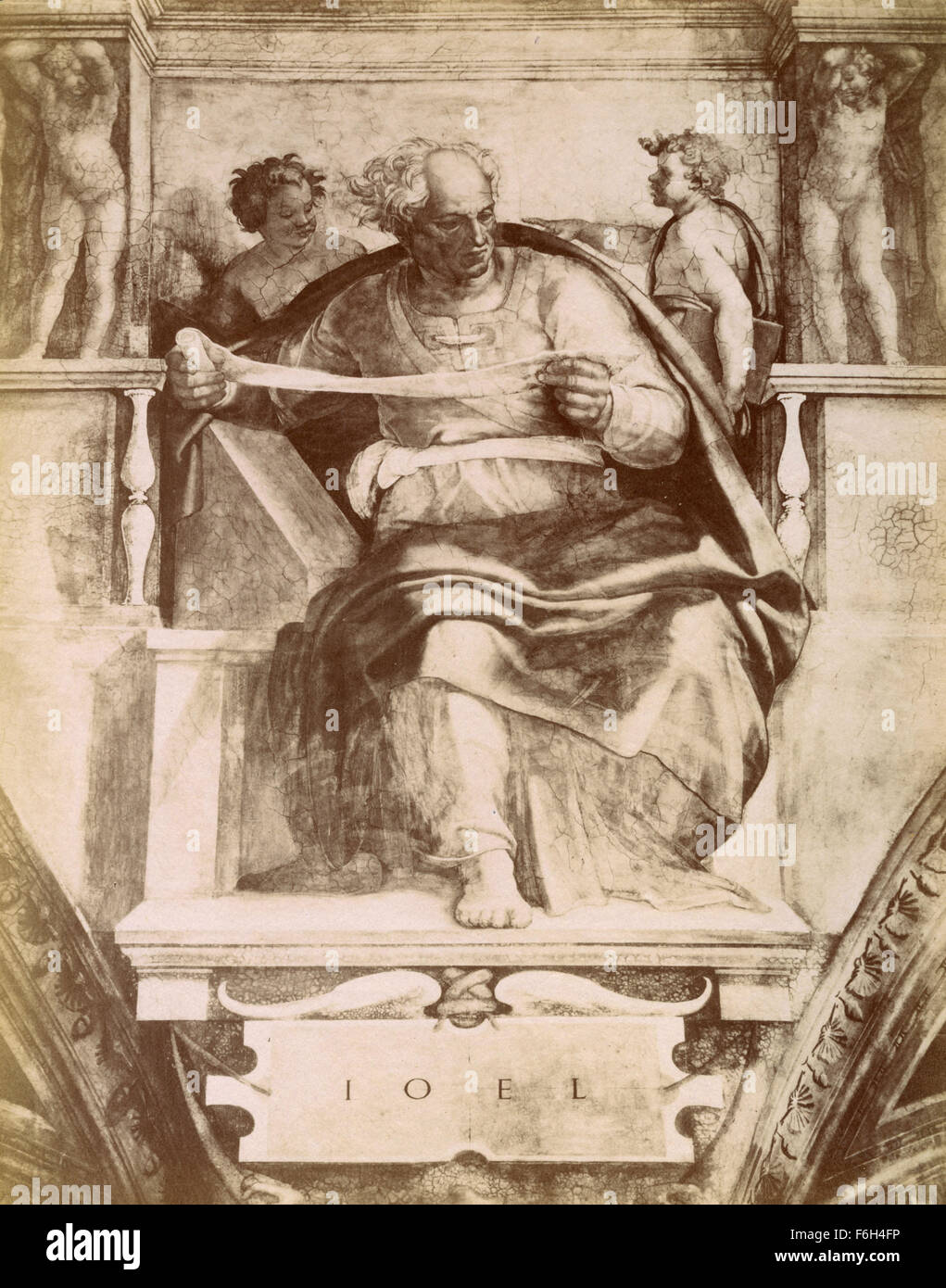 Prophet Joel, painting by Michelangelo Stock Photo
