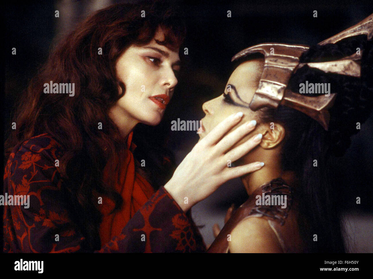 Feb 11, 2002; Hollywood, California, USA; Actress LENA OLIN and AALIYAH in the movie 'Queen of The Damned.'.  (Credit Image: Remi Agency) Stock Photo
