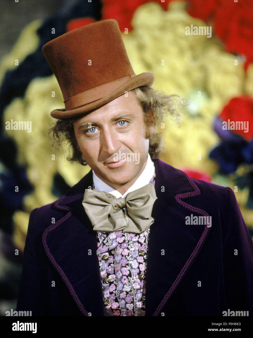Mar 10, 2002; Hollywood, CA, USA; Based on the children's classic by Roald Dahl, 'poor but honest' young Charlie wins a tour of Willy Wonka's factory, filled with a chocolate river and waterfall, marshmallow stuffed mushrooms and constant surprises. 'Willy Wonka and the Chocolate Factory' shows GENE WILDER as Willy Wonka. Movie released June 30, 1971. Stock Photo