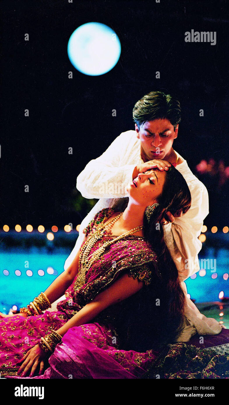 May 23, 2002; Bombay, INDIA; AISHWARYA RAI and SHAHRUKH KHAN star as Parvati ('Paro') and Devdas in the romantic musical drama 'Devdas' directed by Sanjay Leela Bhansali. Stock Photo