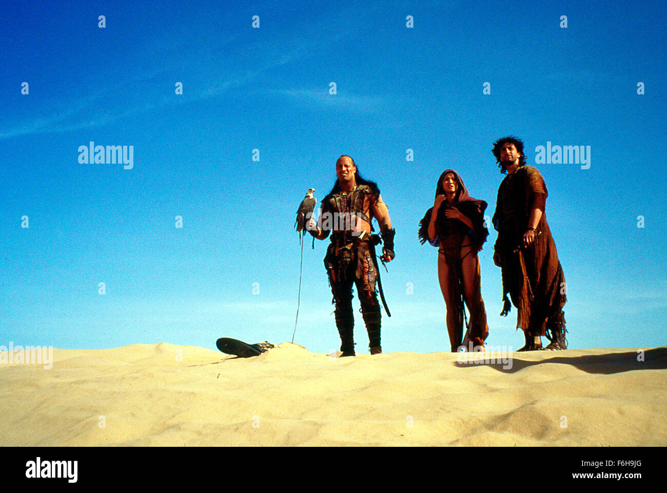 Apr 17, 2002; Los Angeles, CA, USA; THE ROCK (L) stars as Mathayus the Scorpion King in action adventure 'The Scorpion King' directed by Chuck Russell. Stock Photo