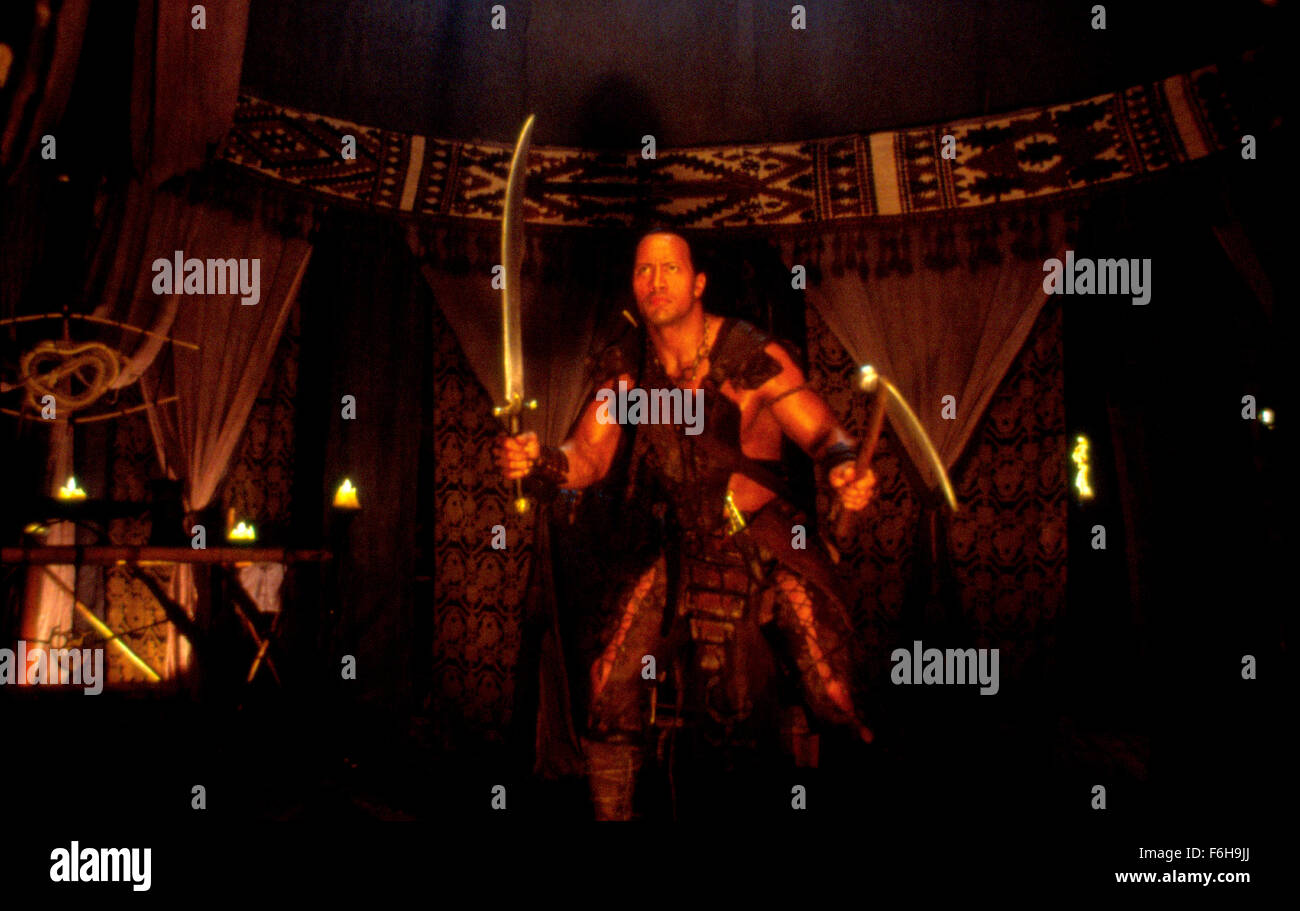 Apr 17, 2002; Los Angeles, CA, USA; THE ROCK stars as Mathayus the Scorpion King in action adventure 'The Scorpion King' directed by Chuck Russell. Stock Photo