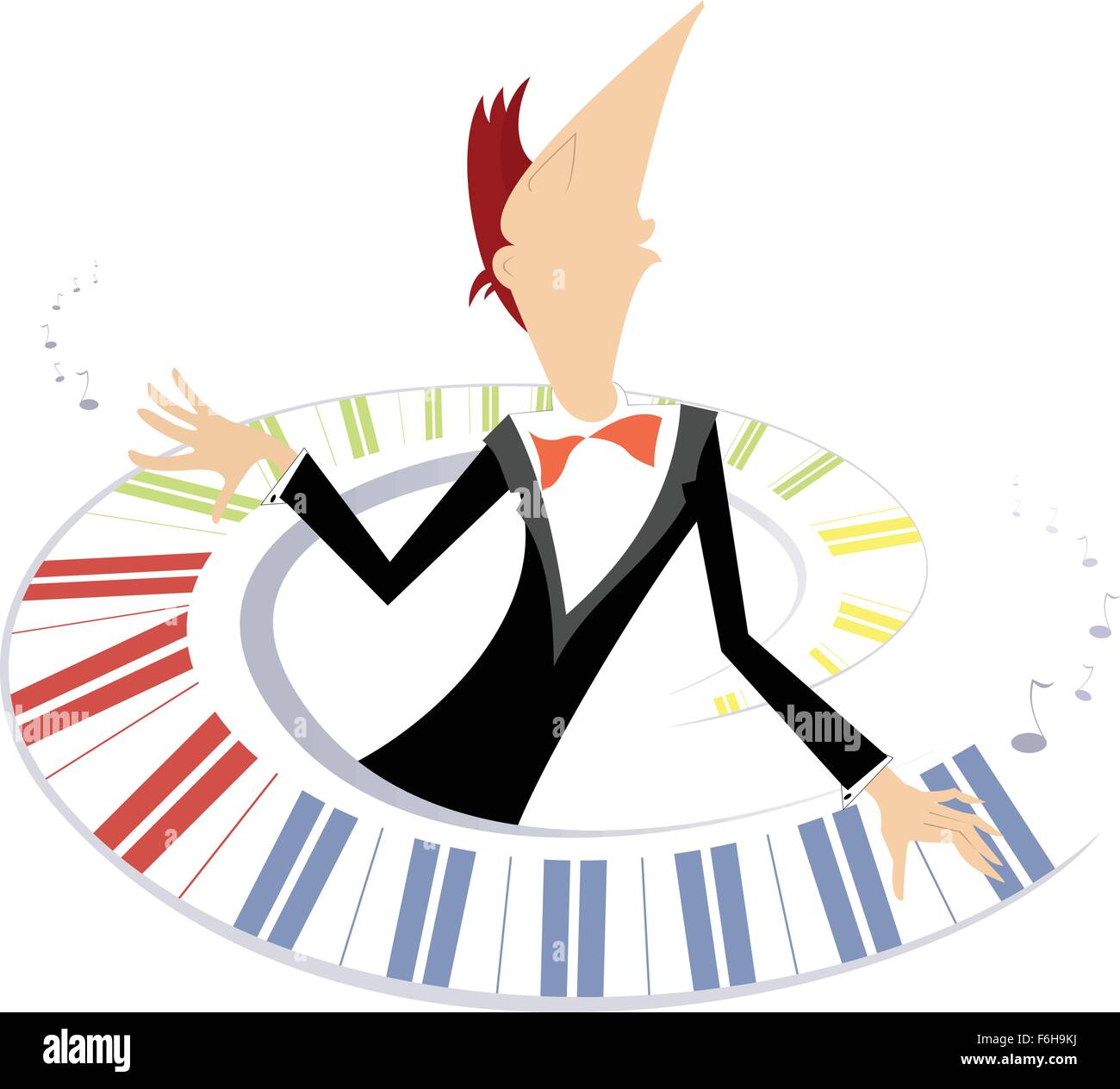 Pianist is playing music with inspiration Stock Vector Image & Art - Alamy