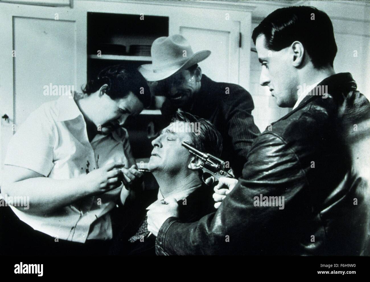 1975, Film Title FAREWELL, MY LOVELY, Pictured HAND GUN, ROBERT MITCHUM, SYLVESTER STALLONE