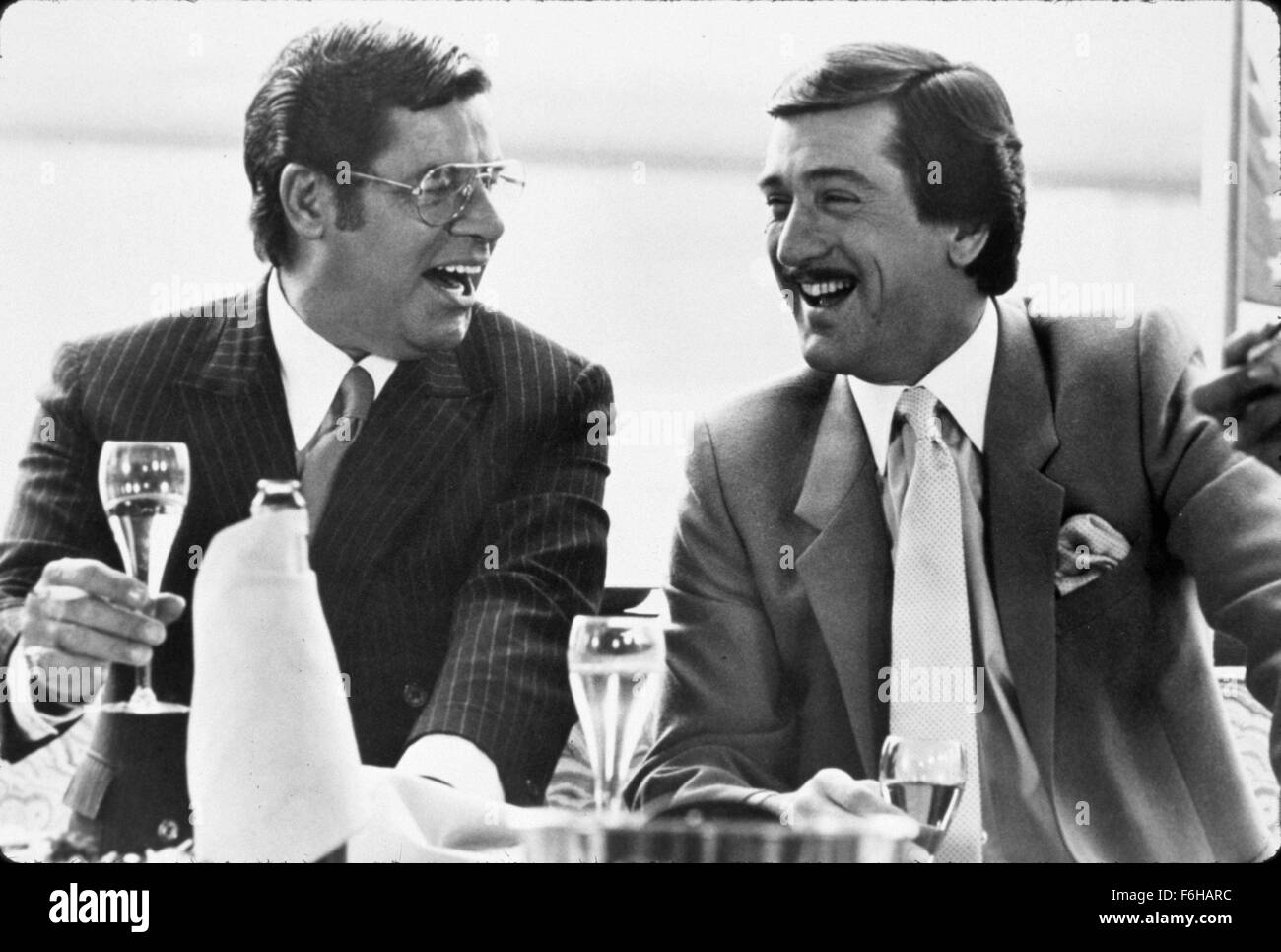 RELEASE DATE: February 18, 1983  MOVIE TITLE: The King of Comedy  DIRECTOR: Martin Scorsese  STUDIO: 20th Century Fox  PLOT: Aspiring comic Rupert Pupkin wants to achieve success in showbiz, by resorting to stalking his idol, a late night talk show host who craves his own privacy  PICTURED: ROBERT DE NIRO as Rupert Pupkin and JERRY LEWIS as Jerry Langford  (Credit Image: c 20th Century Fox/Entertainment Pictures) Stock Photo