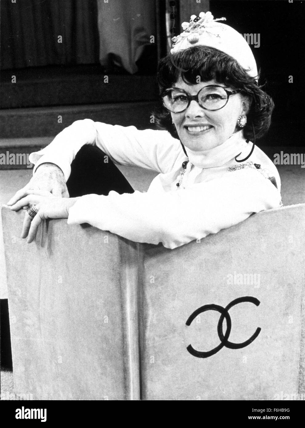 1969, Film Title: COCO, Studio: BROADWAY STAGE, Pictured: KATHARINE HEPBURN, CLOWNING, COMEDY, GLASSES, CHARACTER, GEEK. (Credit Image: SNAP) Stock Photo