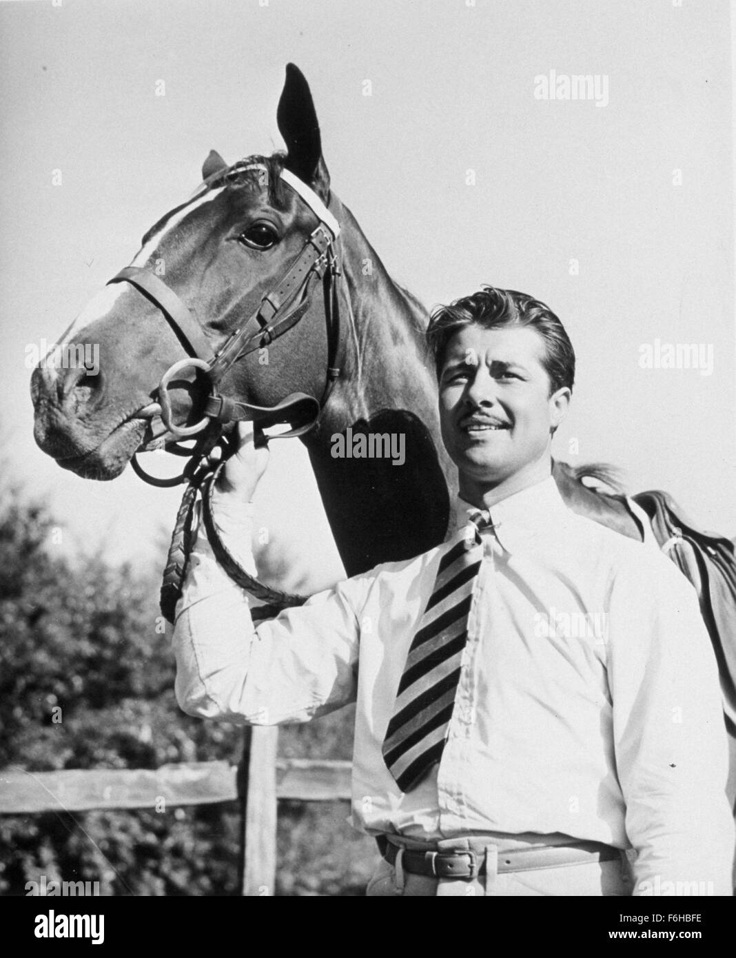 1940, Film Title: DOWN ARGENTINE WAY, Director: IRVING CUMMINGS, Studio: FOX, Pictured: DON AMECHE, ANIMALS (WITH ACTORS), IRVING CUMMINGS. (Credit Image: SNAP) Stock Photo