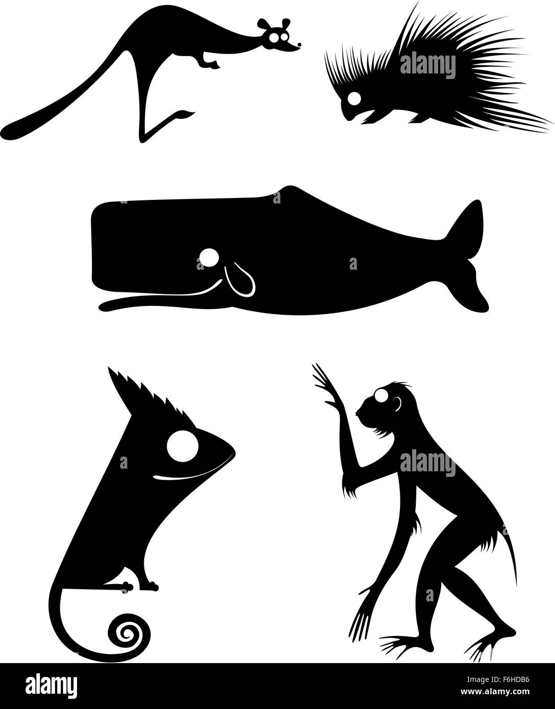 Vector original art animal silhouettes collection for design Stock Vector