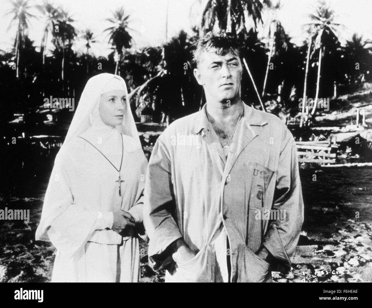 1957, Film Title: HEAVEN KNOWS, MR. ALLISON, Director: JOHN HUSTON, Pictured: CLOTHING, JOHN HUSTON, DEBORAH KERR, ROBERT MITCHUM. (Credit Image: SNAP) Stock Photo