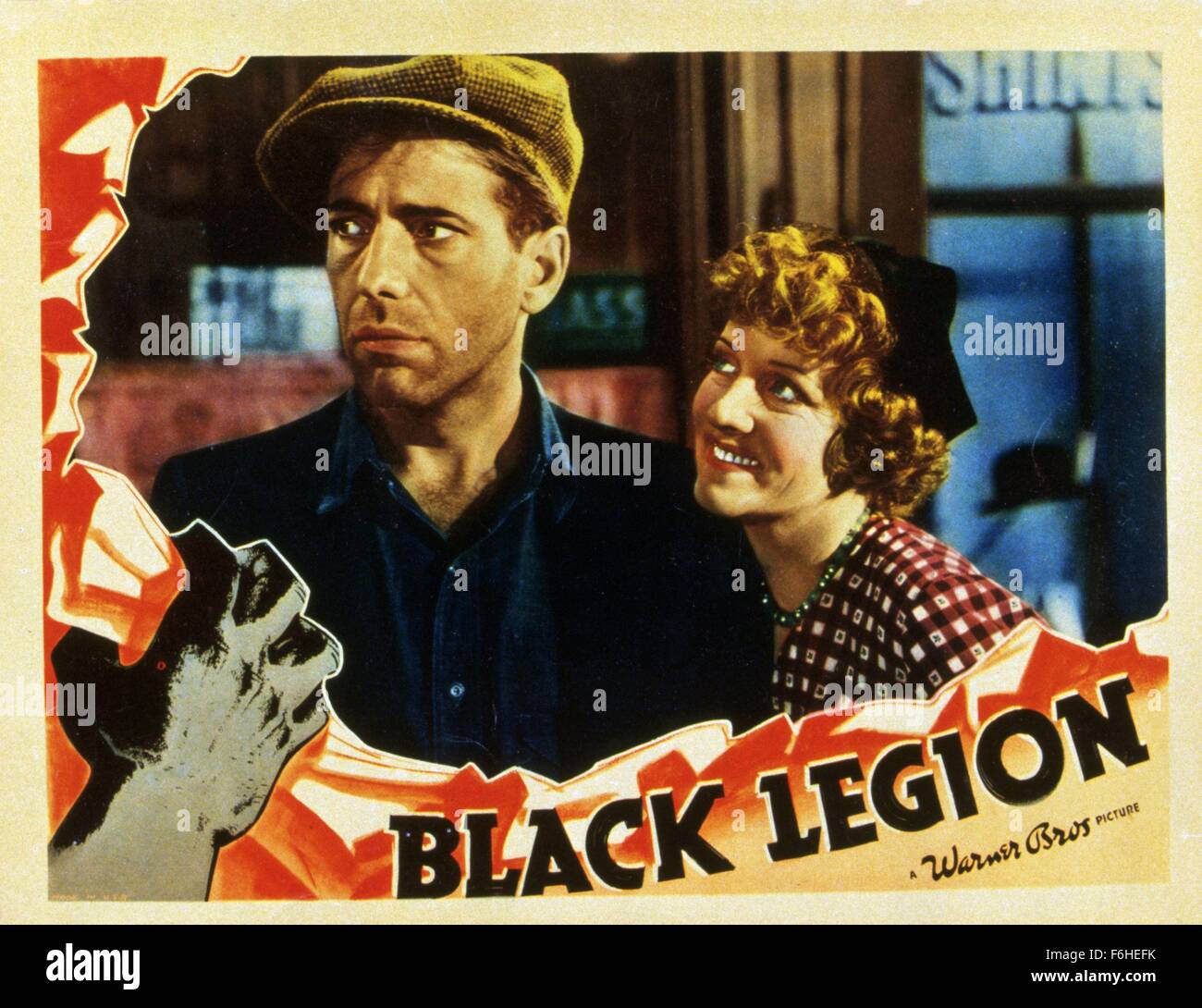 1937, Film Title: BLACK LEGION, Director: ARCHIE MAYO, Studio: WARNER, Pictured: HUMPHREY BOGART, HELEN FLYNT. (Credit Image: SNAP) Stock Photo