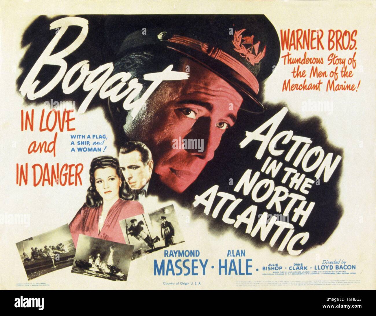 1943 Film Title Action In The North Atlantic Director Lloyd Stock Photo Alamy