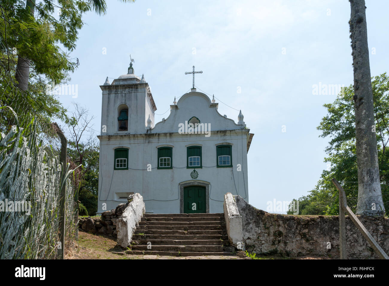 Igreja da Freguesia de Santana (Freguesia de Santana Church), Freguesia de Santana, Ilha Grande, Angra dos Reis, State of Rio de Janeiro, Brazil Stock Photo
