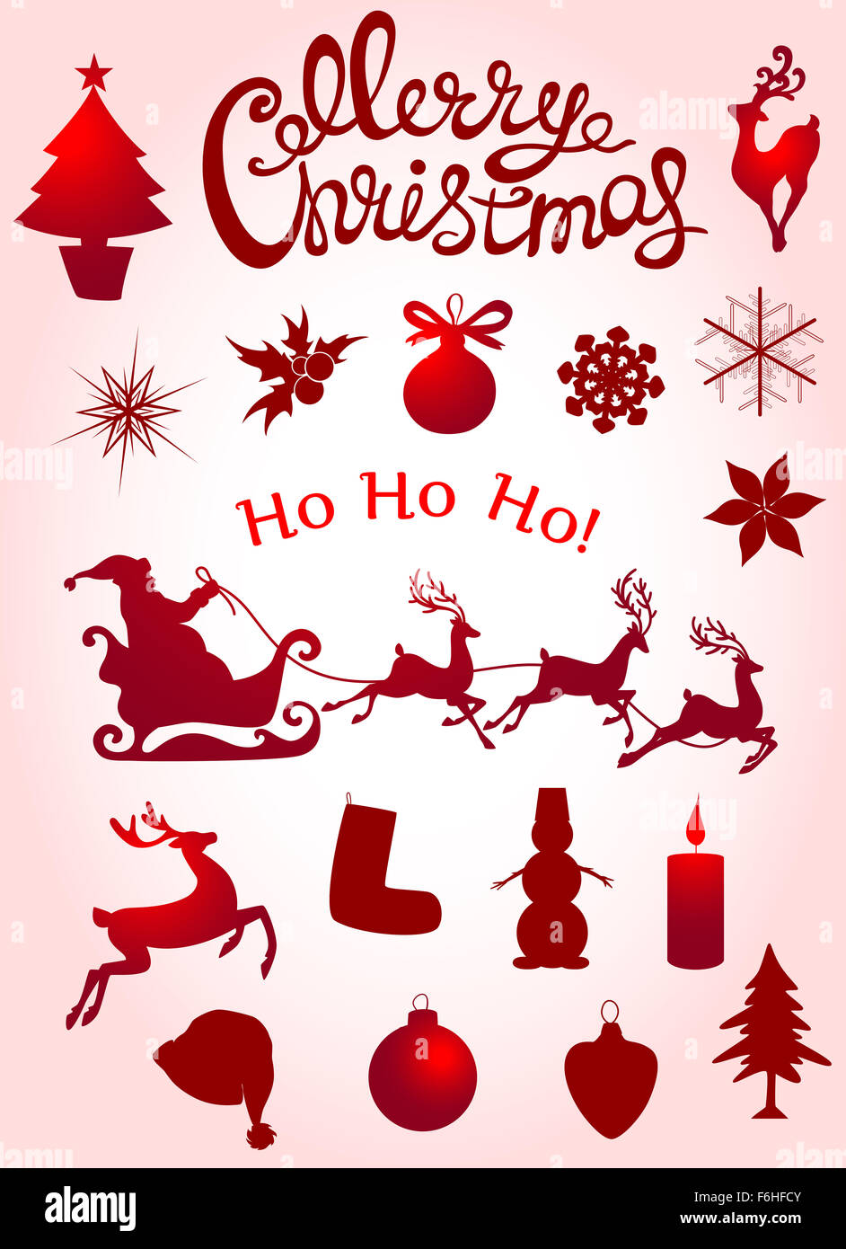 Christmas Inscriptions Santa claus silhouettes hi-res stock photography and images - Alamy