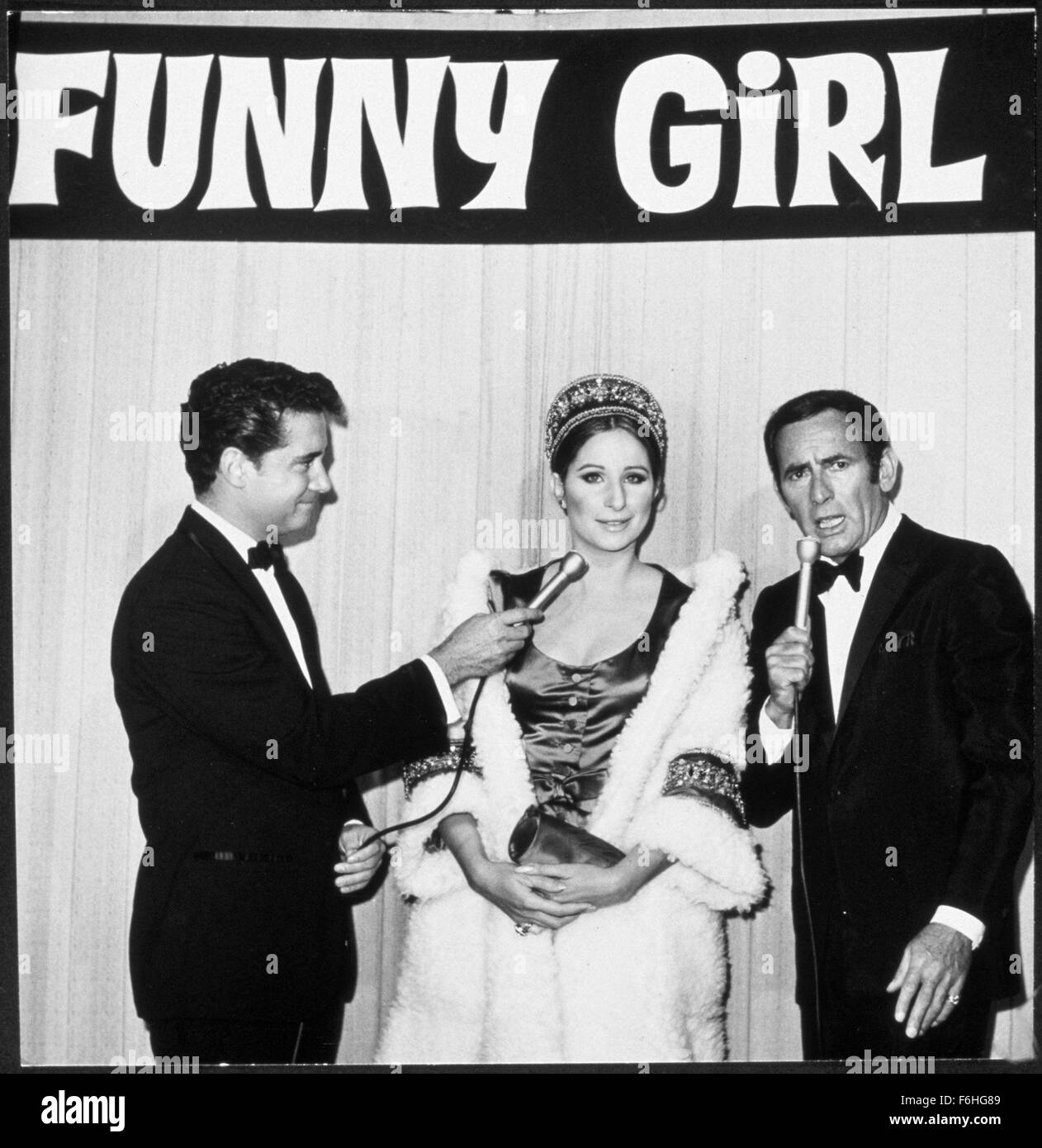 1968, Film Title: FUNNY GIRL, Director: WILLIAM WYLER, Studio: COLUMBIA, Pictured: JOEY BISHOP, REGIS PHILBIN, PREMIERE, BARBRA STREISAND. (Credit Image: SNAP) Stock Photo