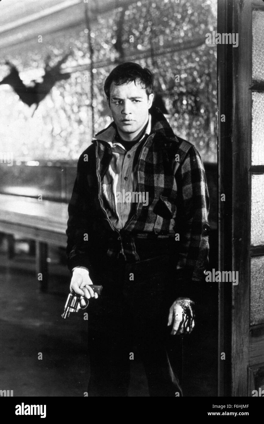 1954, Film Title: ON THE WATERFRONT, Director: ELIA KAZAN, Pictured: MARLON BRANDO. (Credit Image: SNAP) Stock Photo
