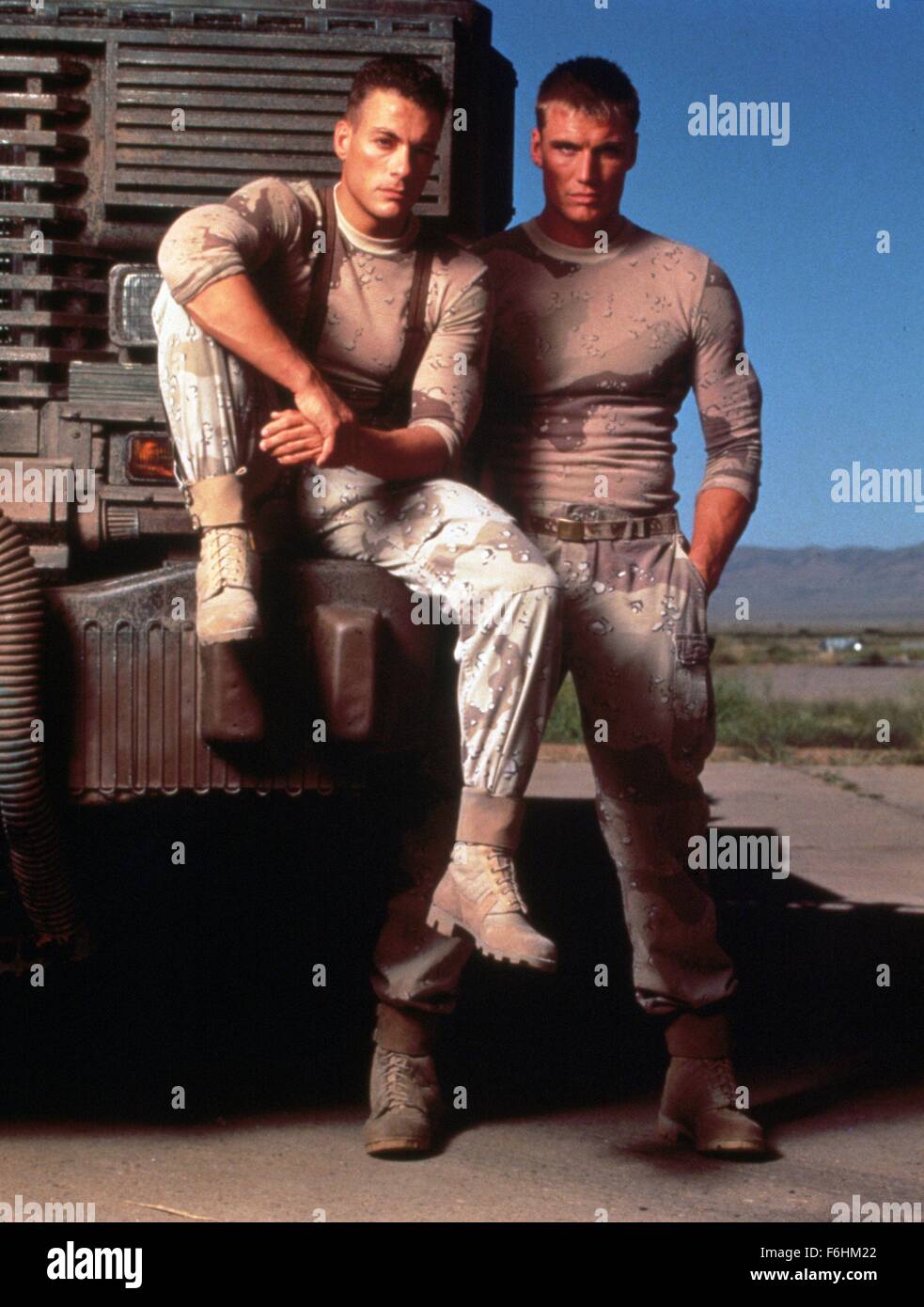 1992, Film Title: UNIVERSAL SOLDIER, Director: ROLAND EMMERICH, Studio: CAROLCO, Pictured: ROLAND EMMERICH, DOLPH LUNDGREN. (Credit Image: SNAP) Stock Photo