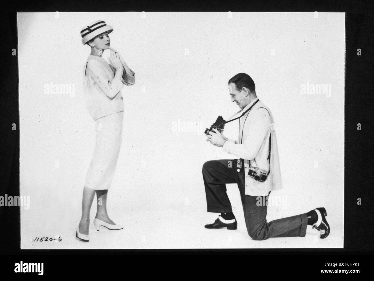 1957, Film Title: FUNNY FACE, Director: STANLEY DONEN, Studio: PARAMOUNT, Pictured: FRED ASTAIRE, STANLEY DONEN, AUDREY HEPBURN. (Credit Image: SNAP) Stock Photo