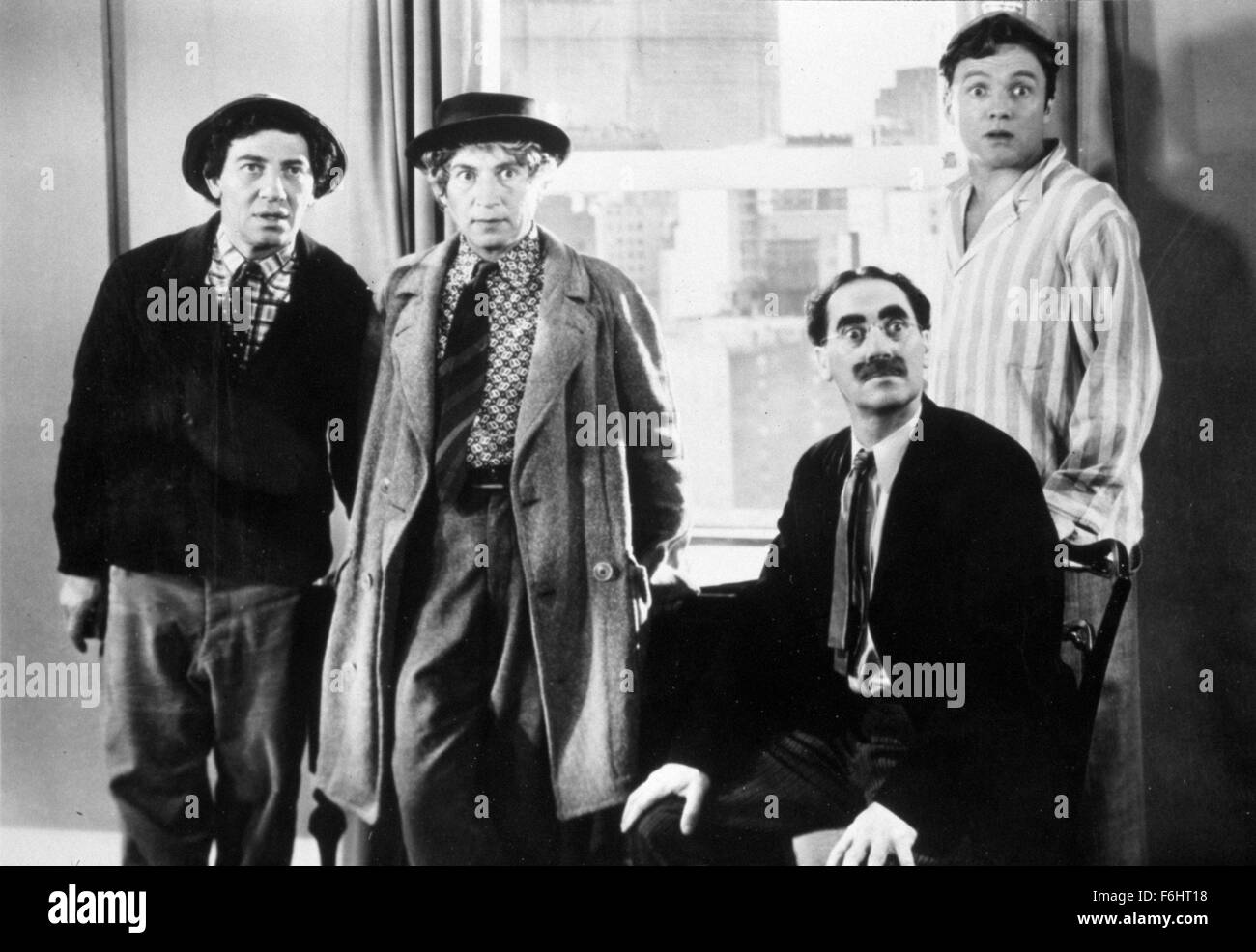 1938, Film Title: ROOM SERVICE, Director: WILLIAM A SEITER, Studio: RKO, Pictured: FRANK ALBERTSON, MARX BROTHERS, CHICO MARX, GROUCHO MARX, HARPO MARX. (Credit Image: SNAP) Stock Photo