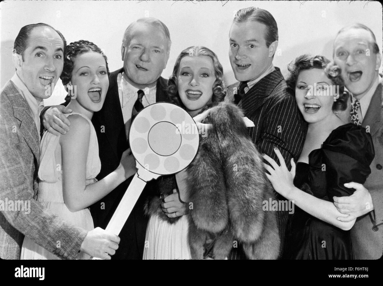1938, Film Title: BIG BROADCAST OF 1938, Director: MITCHELL LEISEN, Studio: PARAMOUNT, Pictured: BEN BLUE, ENSEMBLE, W C FIELDS, BOB HOPE, DOROTHY LAMOUR, MITCHELL LEISEN, LYNNE OVERMAN, MARTHA RAYE. (Credit Image: SNAP) Stock Photo