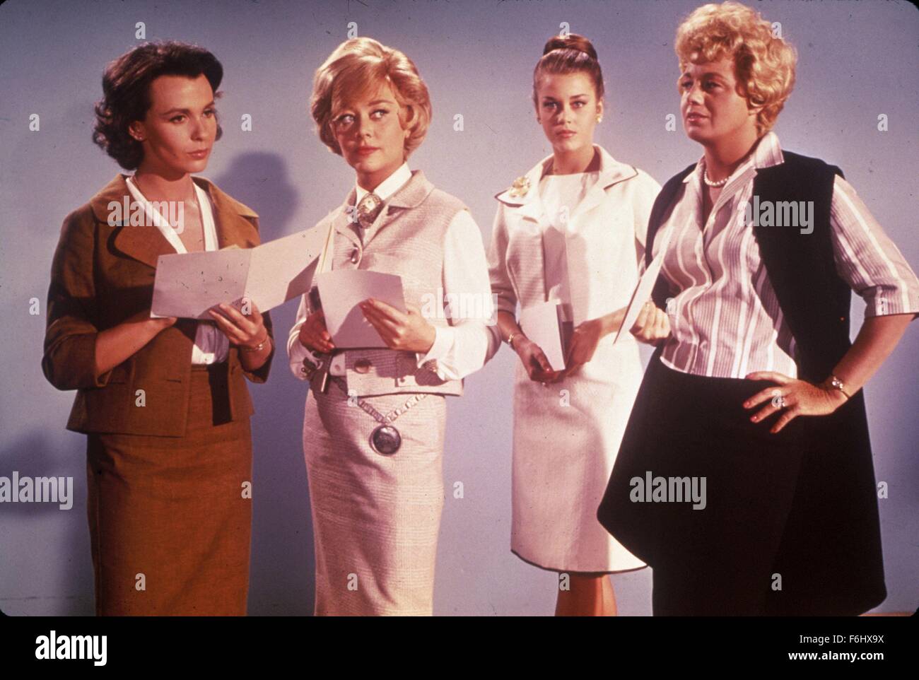 1962, Film Title: CHAPMAN REPORT, Director: GEORGE CUKOR, Pictured: CLAIRE BLOOM, GEORGE CUKOR, JANE FONDA, GLYNIS JOHNS. (Credit Image: SNAP) Stock Photo