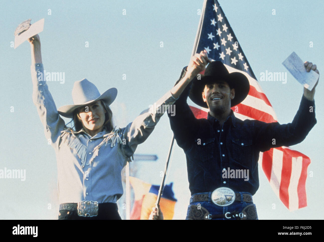 RELEASE DATE: September 3, 2002. MOVIE TITLE: Cowboy Up. STUDIO: Orchid Productions. PLOT: . PICTURED: MARCUS THOMAS as Ely Braxton and DARYL HANNAH as Celia Jones Stock Photo - Alamy
