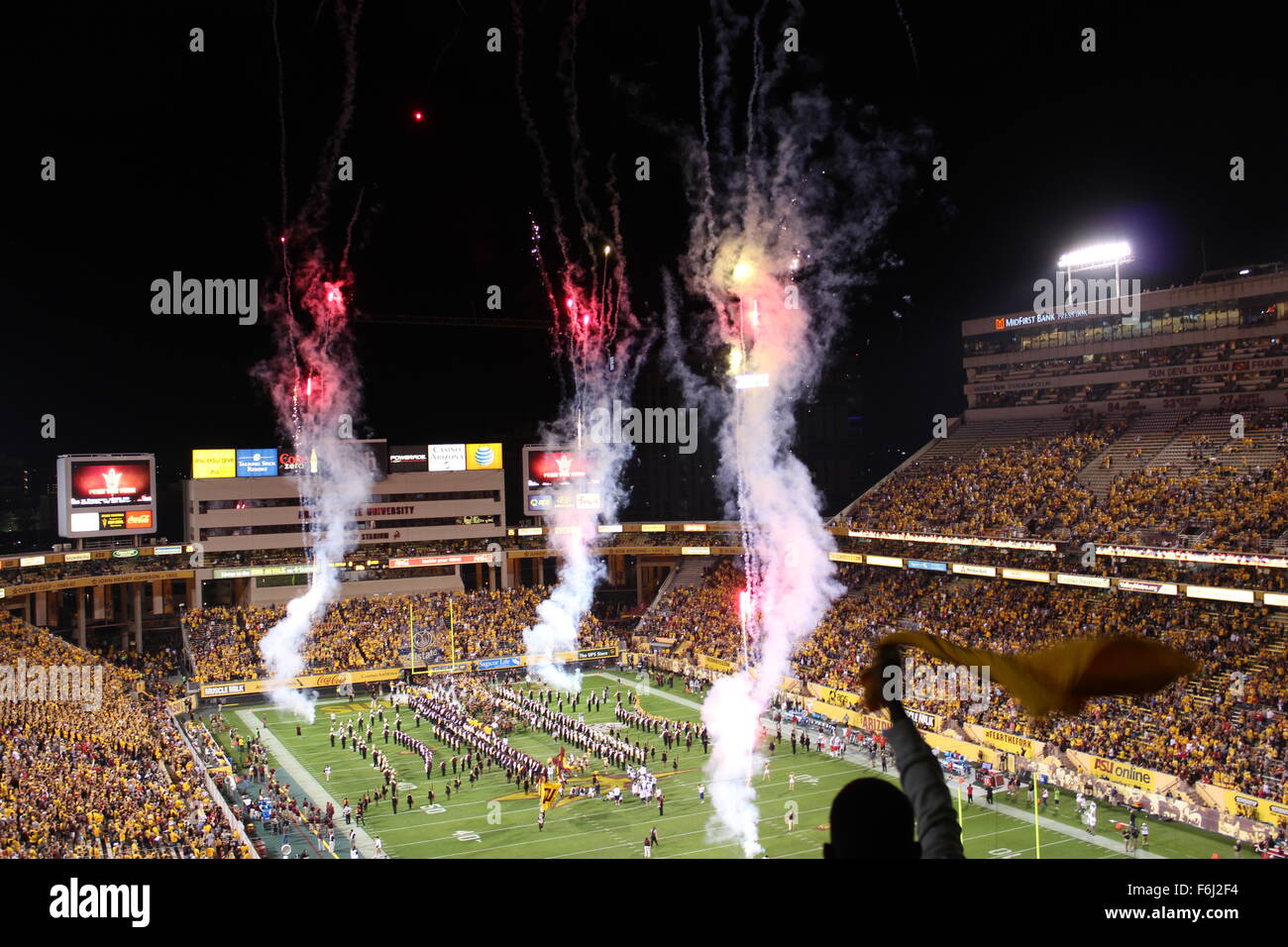 Arizona State University Night Football Game Stock Photo