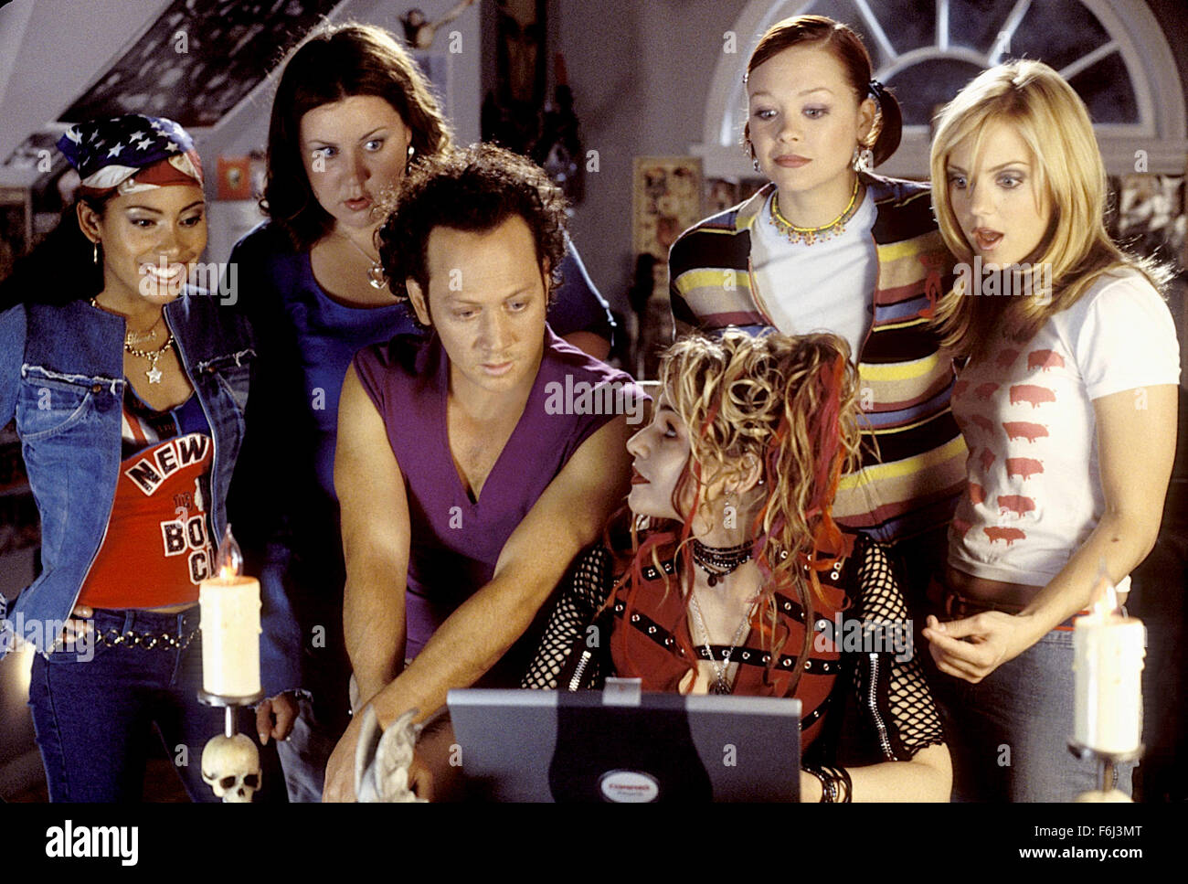 Dec 02, 2002; Hollywood, CA, USA; (from left to right) MARITZA MURRAY as Keecia 'Ling-Ling' Jackson, MEGAN KUHLMAN as Marge Hildenburg, ROB SCHNEIDER as Clive Maxtone, SAM DOUMIT (bottom) as Eden, ALEXANDRA HOLDEN as Lulu, and ANNA FARIS as April Thomas in the comedy ''The Hot Chick'' directed by Tom Brady. Stock Photo