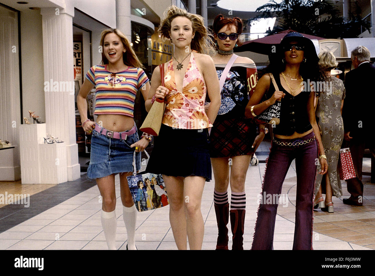 Dec 02, 2002; Hollywood, CA, USA; (from left to right) ANNA FARIS as April Thomas, RACHEL MCADAMS as Jessica Spencer, ALEXANDRA HOLDEN as Lulu, and MARITZA MURRAY as Keecia 'Ling-Ling' Jackson in the comedy ''The Hot Chick'' directed by Tom Brady. Stock Photo