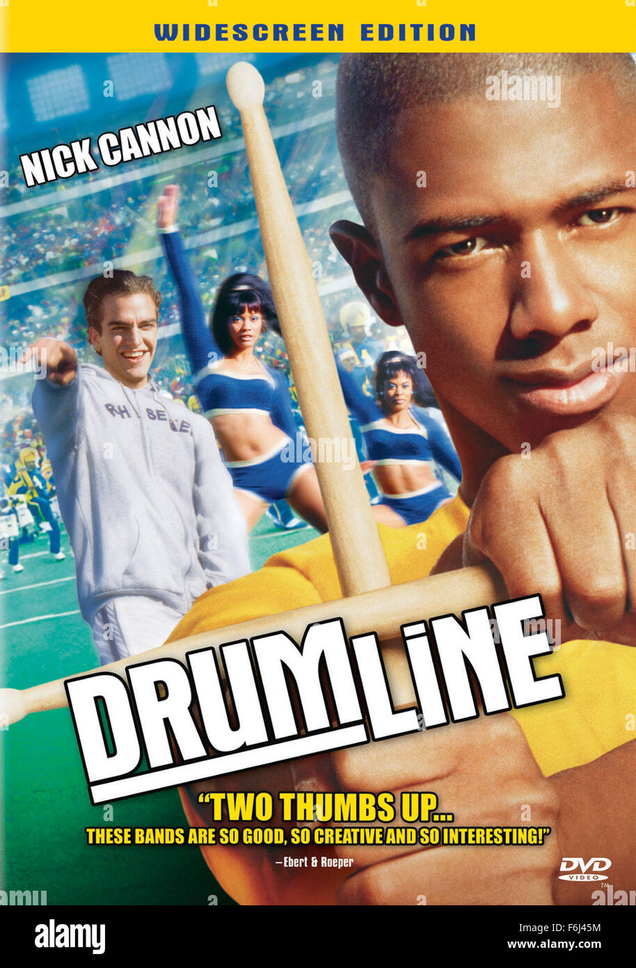 Dec 13, 2002; Los Angeles, CA, USA; Poster art for the Fox 2000 Pictures movie, 'Drumline.' starring NICK CANNON as Devon and Orlando Jones as Dr. Lee. Directed by Charles Stone III. Mandatory Credit: Photo by Fox 2000 Pictures. (c) Copyright 2002 by Courtesy of Fox 2000 Pictures Stock Photo