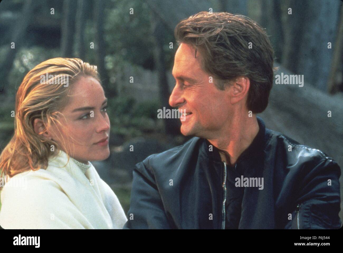 1992, Film Title: BASIC INSTINCT, Director: PAUL VERHOEVEN, Studio: TRI, Pictured: MICHAEL DOUGLAS, SHARON STONE. (Credit Image: SNAP) Stock Photo