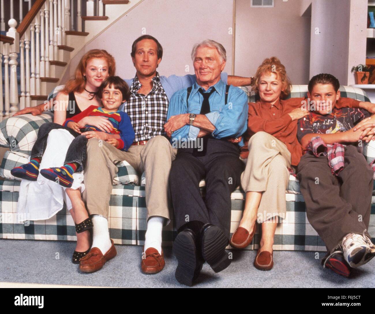1994, Film Title: COPS AND ROBBERSONS, Director: MICHAEL RITCHIE, Studio: TRI, Pictured: CHEVY CHASE, ENSEMBLE, MIKO HUGHES, FAY MASTERSON, JACK PALANCE, JASON JAMES RICHTER, MICHAEL RITCHIE. (Credit Image: SNAP) Stock Photo