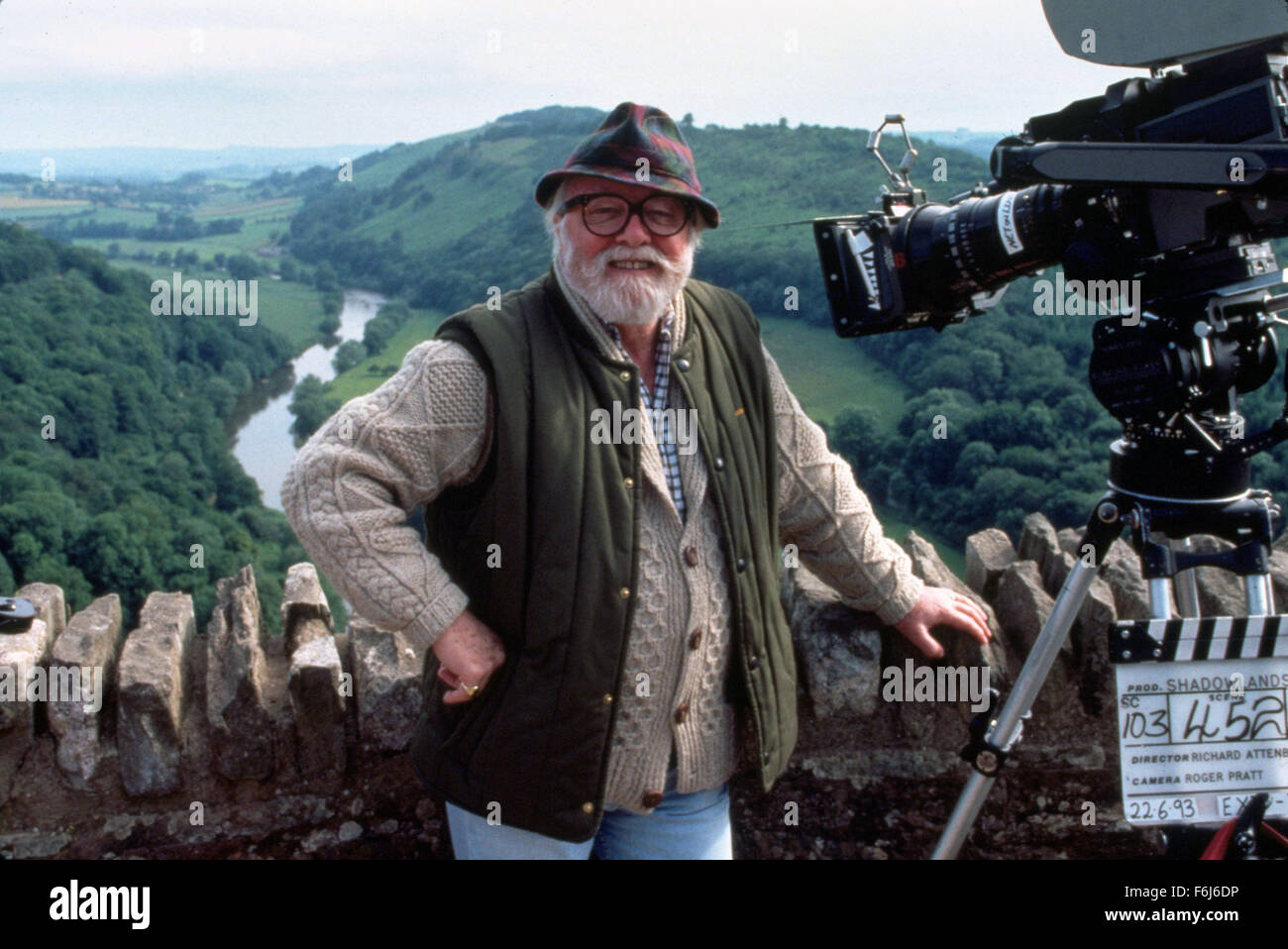 RICHARD ATTENBOROUGH (Aug. 29, 1923 - Aug. 24, 2014) was an English actor, film director, producer and entrepreneur. He was the President of the Royal Academy of Dramatic Art (RADA). He won two Academy Awards as a film director and producer for 'Gandhi' in 1983. He has also won four BAFTA Awards and four Golden Globe Awards. PICTURED: Jun 1, 1993 - United Kingdom - Director RICHARD ATTENBOROUGH on location during filming of his movoe 'Shadowlands.' (Credit Image: c SNAP/Entertainment Pictures) Stock Photo