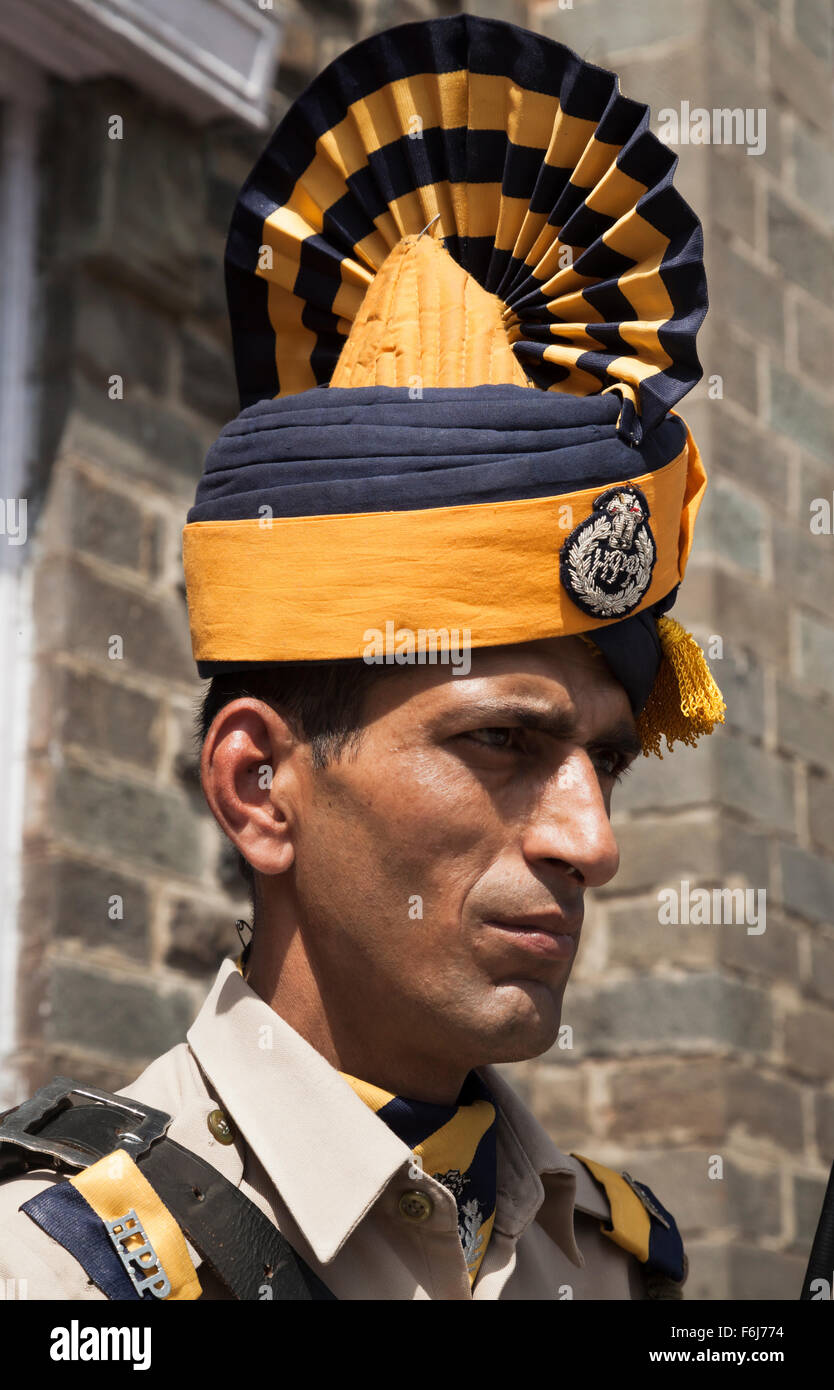 Officer from India's Himachal Pradesh Police Force in dress uniform at